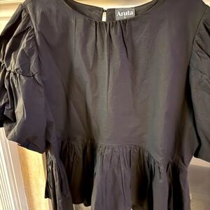 Black Arula Peplum Top